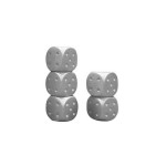 Set of 5 aluminum dice, model D5AA, silver color